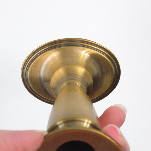 Valerie Parr Hill Brass Metal Oval Base Candle Stick Holders (Set of 4) - Picture 3 of 6